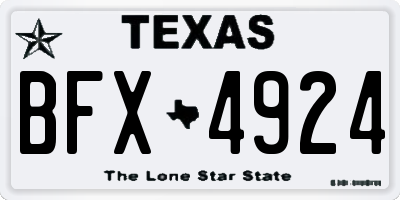 TX license plate BFX4924