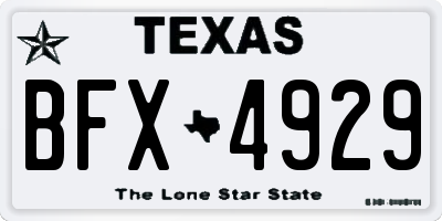 TX license plate BFX4929