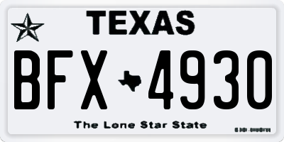 TX license plate BFX4930