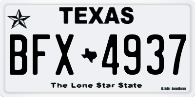 TX license plate BFX4937
