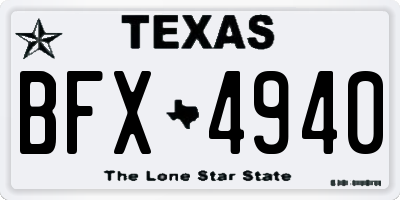 TX license plate BFX4940
