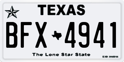 TX license plate BFX4941