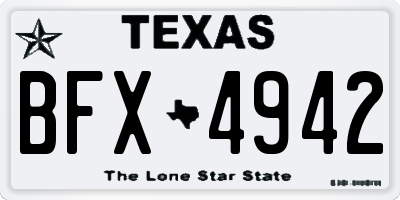 TX license plate BFX4942
