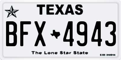 TX license plate BFX4943
