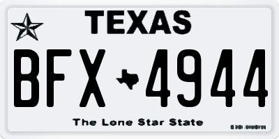 TX license plate BFX4944