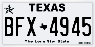 TX license plate BFX4945
