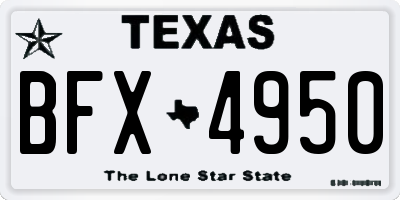 TX license plate BFX4950