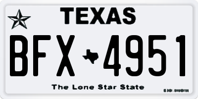 TX license plate BFX4951