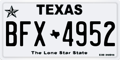 TX license plate BFX4952