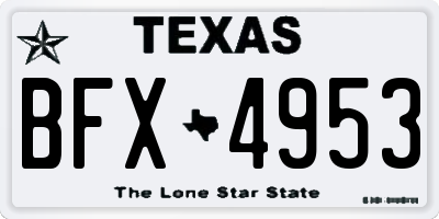 TX license plate BFX4953