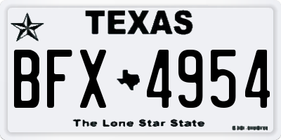 TX license plate BFX4954