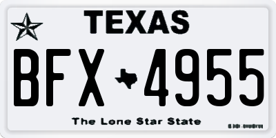 TX license plate BFX4955