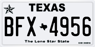 TX license plate BFX4956
