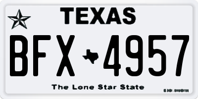 TX license plate BFX4957