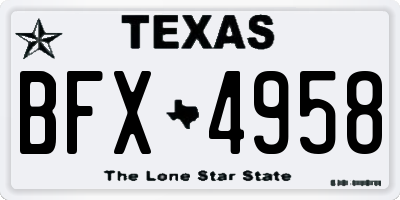 TX license plate BFX4958