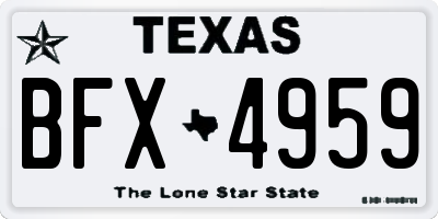 TX license plate BFX4959