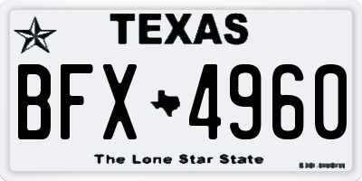 TX license plate BFX4960
