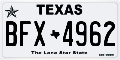 TX license plate BFX4962