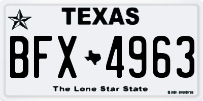 TX license plate BFX4963