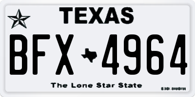TX license plate BFX4964