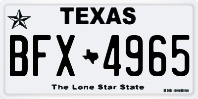 TX license plate BFX4965