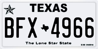 TX license plate BFX4966