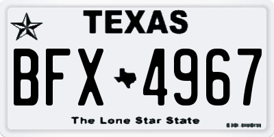 TX license plate BFX4967