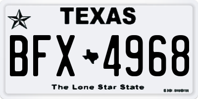 TX license plate BFX4968