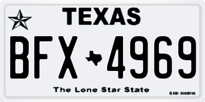 TX license plate BFX4969