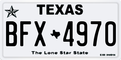 TX license plate BFX4970