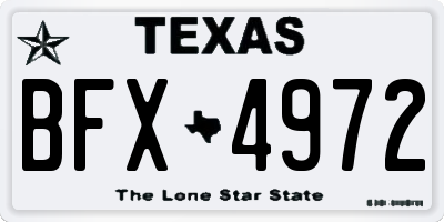 TX license plate BFX4972