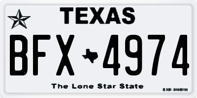 TX license plate BFX4974