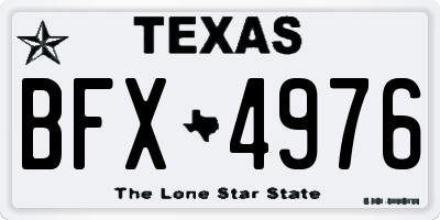 TX license plate BFX4976