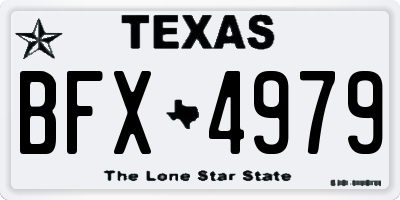 TX license plate BFX4979