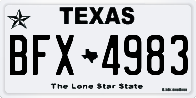 TX license plate BFX4983