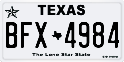 TX license plate BFX4984