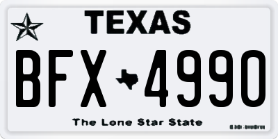 TX license plate BFX4990