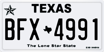 TX license plate BFX4991