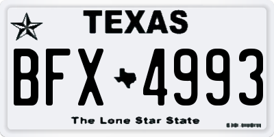 TX license plate BFX4993