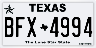TX license plate BFX4994