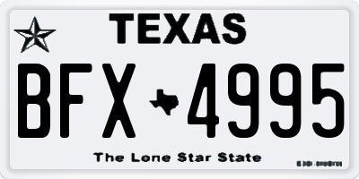 TX license plate BFX4995