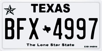 TX license plate BFX4997
