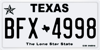 TX license plate BFX4998