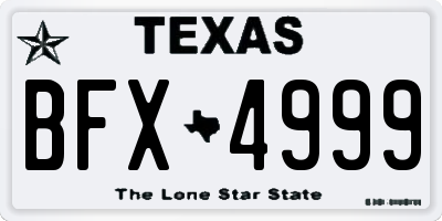 TX license plate BFX4999