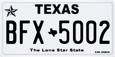 TX license plate BFX5002