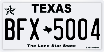 TX license plate BFX5004
