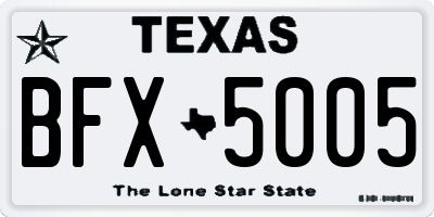 TX license plate BFX5005