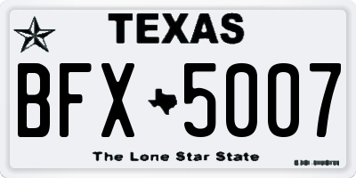 TX license plate BFX5007