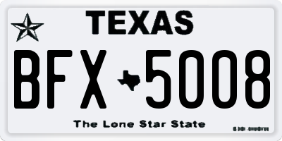 TX license plate BFX5008