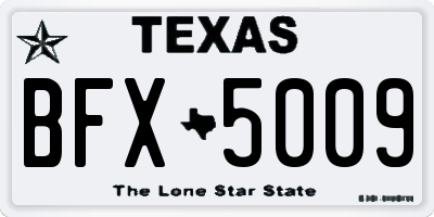 TX license plate BFX5009